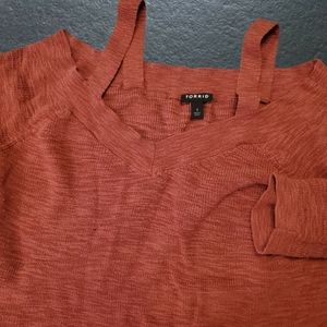 Torrid cold shoulder v-neck sweater